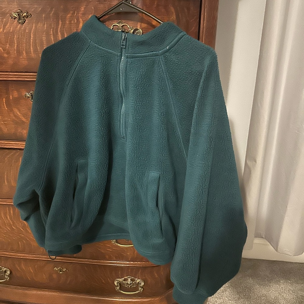 OLD NAVY JADE GREEN FLEECE PULLOVER